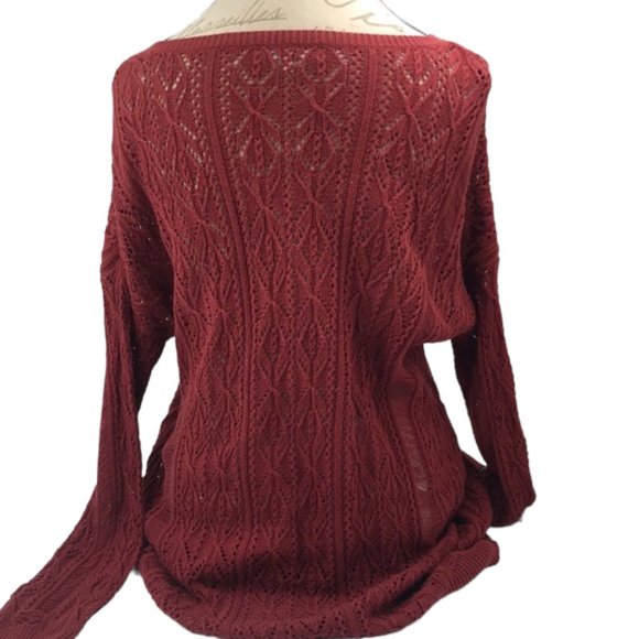 RVCA Deep Red Oversized Knitted Sweater Size M/L - Picture 3 of 5